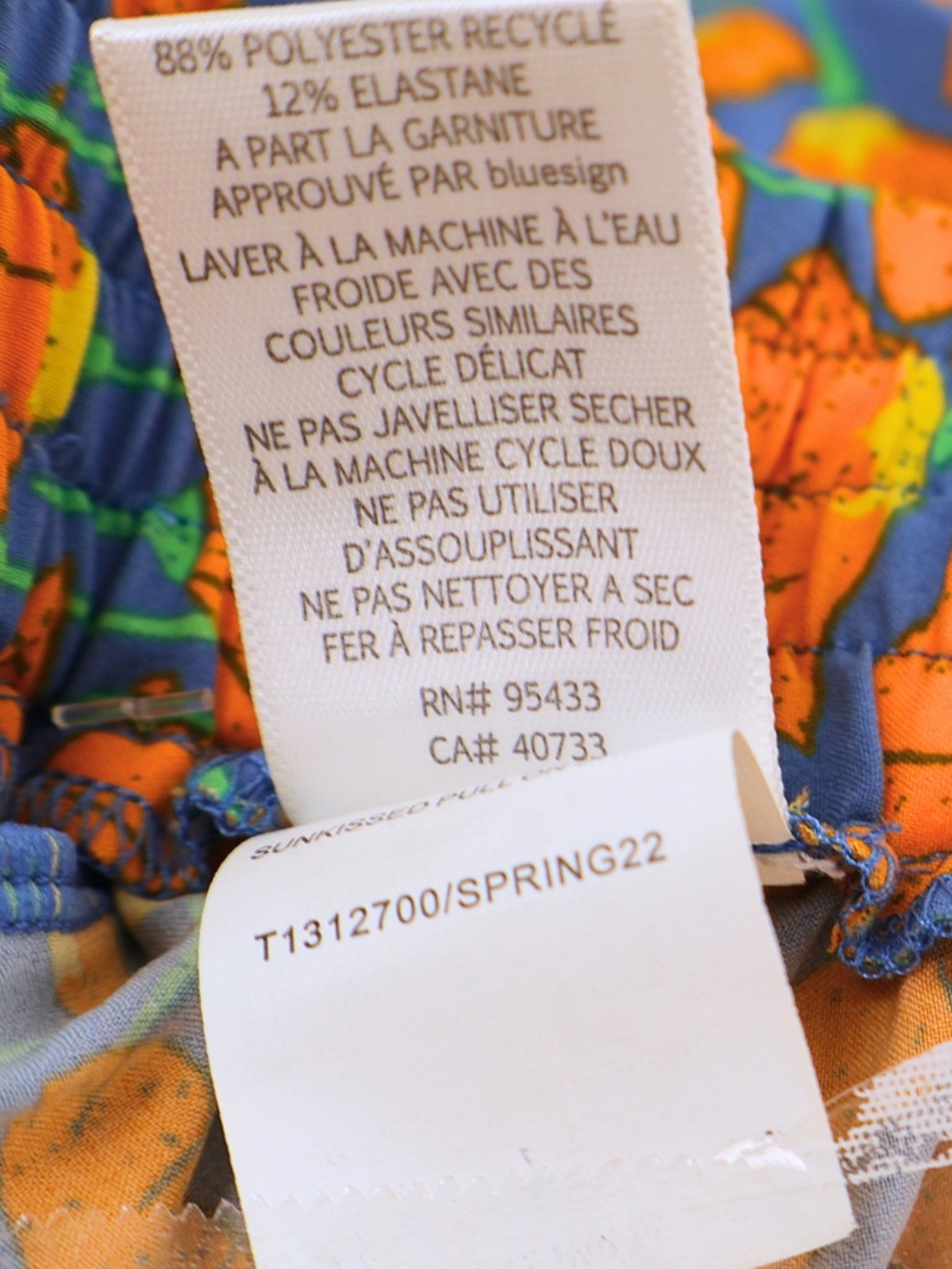 TOAD&CO Floral Athletic Shorts Medium Blue Orange Outdoor Hiking Running - Picture 8 of 9